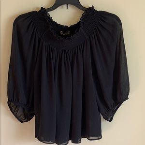 ZARA Pindot off The Shoulder Blouse, XS Black